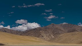 Kyago Tso or Kyagar Tso or Kyagar Lake  surrounded by mountains situated in the Ladakh region of the northern Indian Union Territory of Ladakh in India 2021
Timelapse Video