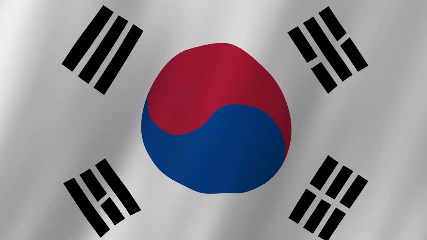 South Korea flag waving animation. seamless loop animation flag video waving in wind. suitable for videos independence day or other holidays Royalty-Free Stock Footage #1102797439