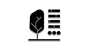 Black Plant status icon isolated on white background. 4K Video motion graphic animation.