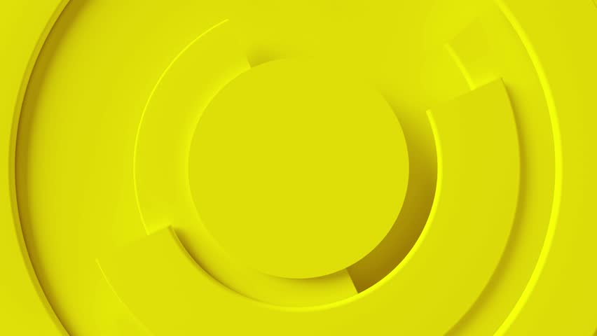 yellow background of technological circles rotating between them Royalty-Free Stock Footage #1102812051