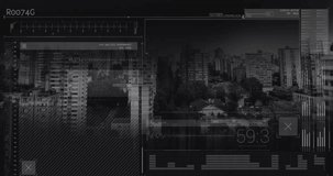 Animation of data processing over cityscape. Global business, finance, digital interface, computing and data processing concept digitally generated video. - Powered by Shutterstock - Get 15% off with code: PIKWIZARD15