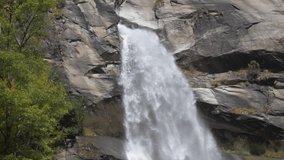 Super slow motion Water flow. Mountain source. Video 4K