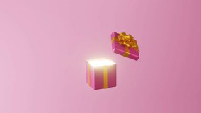Gift box pops up and opens. 3d rendering animation. Gift give away, Mobile Marketing, earning prizes, bonus or rewards from store. online present or gift. Christmas, new year holiday, birthday - Powered by Shutterstock - Get 15% off with code: PIKWIZARD15