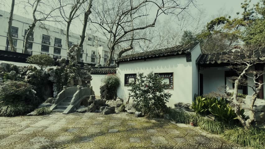 Historical old buildings of Nanjing city in Jiangsu, China