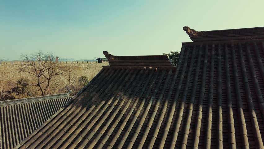 Historical old buildings of Nanjing city in Jiangsu, China