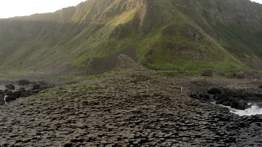 Giant's Causeway Basalt Rock Formation in Northern Ireland Royalty-Free Stock Footage #1102855717