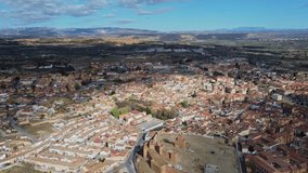 Guadix, Historical City With Cave Houses. Granada. Andalusia, Spain. Aerial Drone Video. 20 april 2023 