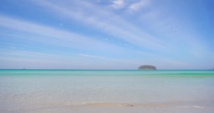 Nature video Phuket Thailand Sea Beach. Beautiful beach space area wipeout tourist no people on beach. High quality footage 4K ProRes422