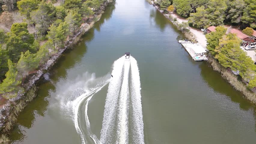 nature waterski sports in a lake