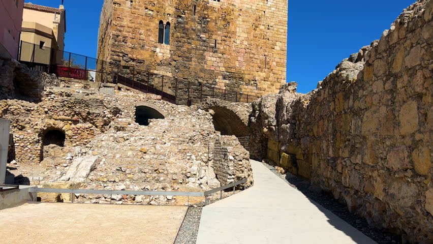 Roman Circus in Tarragona, Catalonia, Spain. High quality 4k footage