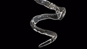 3d pure water liquid simulation movement along on the curve path with alpha matte. - Powered by Shutterstock - Get 15% off with code: PIKWIZARD15