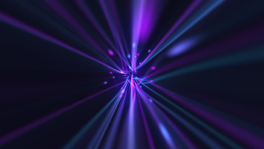 Pink and blue neon colored fiber optic light beams and glowing digital data particles travelling at high speed towards the camera. Full HD and looping modern technology background animation. Royalty-Free Stock Footage #1102897619