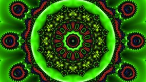 3D kaleidoscope mandala abstract background of trippy art psychedelic trance to open third eye with visuals energy chakra futuristic audiovisual vj seamless loop