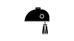 Black Electric mixer icon isolated on white background. Kitchen blender. 4K Video motion graphic animation.