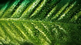 Macro shot of water drop drips on wet  green leaf   Fresh Water Drops On Leaves Eco Droplets - Powered by Shutterstock - Get 15% off with code: PIKWIZARD15