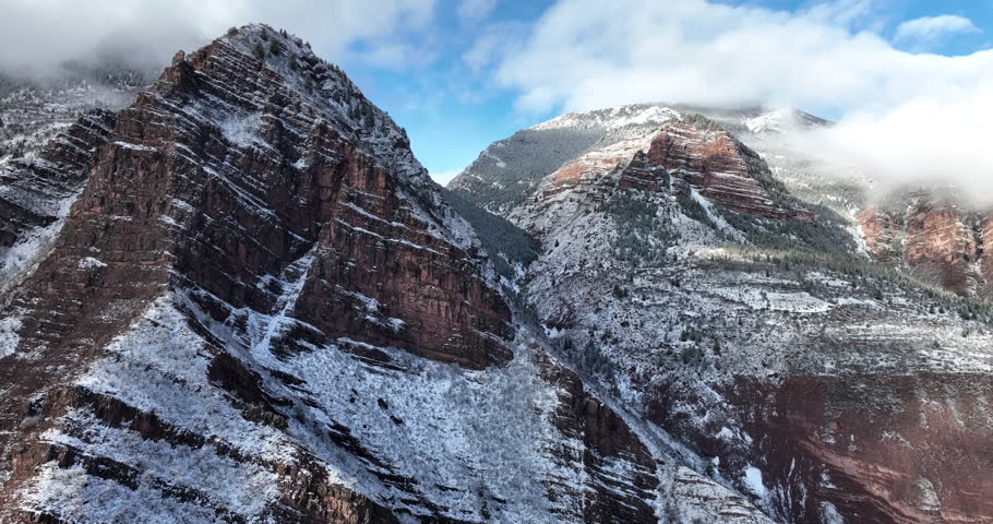 Aerial footage of beautiful Danxia landform landscape in Tibet, China