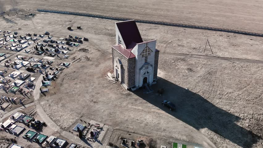 A Catholic chapel in a cemetery near the village of Trokeli.