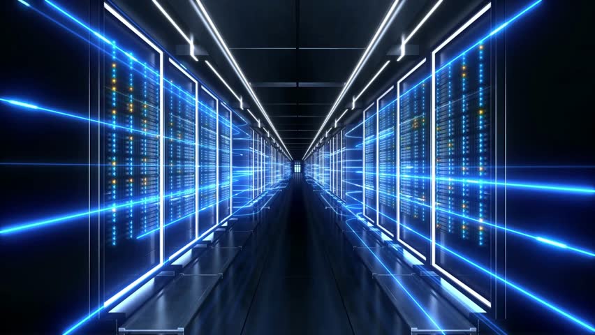 Animated computer server room Concept of Digital Information data processing Network background 4K - Powered by Shutterstock - Get 15% off with code: PIKWIZARD15