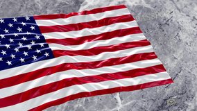 Waving USA Flag and American Passport, Video Composition 4K 3D. Concept: Immigration to USA, Citizenship USA, Registration, Emigration, US Visa, Travel, Migration, America, American Citizen