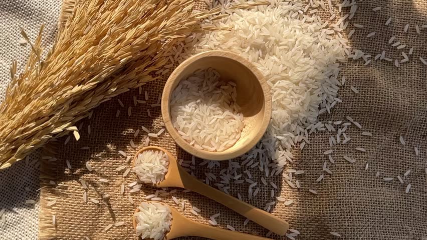 Jasmine Rice, Rice Falling, Rice With Kitchen..., Royalty-Free Stock Footage #1102940887
