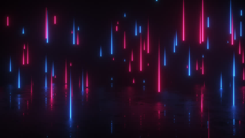 Falling neon glowing strings futuristic background on a seamless loop.
