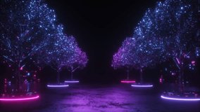 This Stock Motion Graphics Video shows a Futuristic Neon Glowing Trees and Digital glowing wall Sci-Fi Background in seamless loop.

 - Powered by Shutterstock - Get 15% off with code: PIKWIZARD15