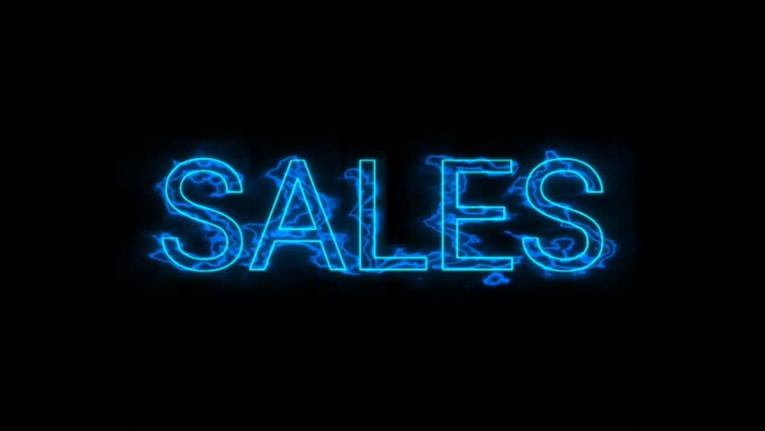 neon sign text sales flicker and glowing blue color on black background,using for for business and anymore user concept.4k video - Powered by Shutterstock - Get 15% off with code: PIKWIZARD15