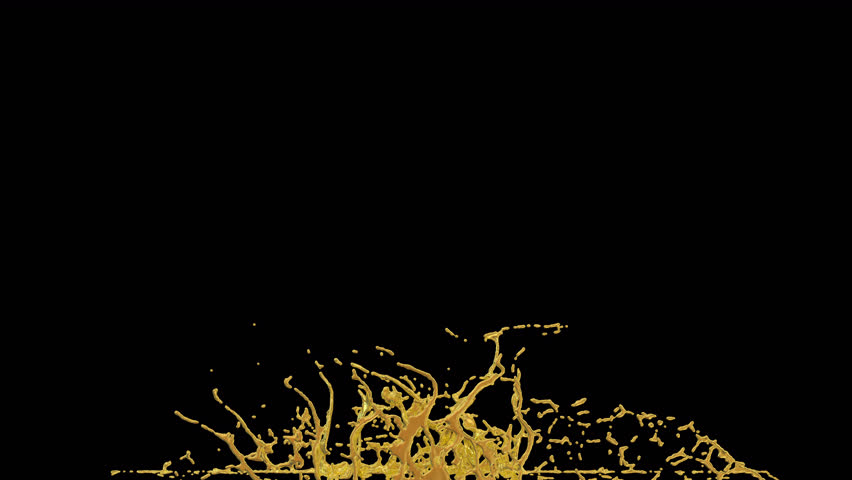 Animated melted golden word Income reverting to solid three dimensional text. Transparent background.