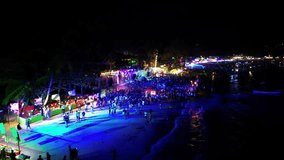 Aerial video of Full Moon Party, Had Rin Beach, Ko Pha Ngan, Thailand