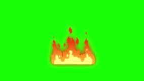 4K Hand Drawn Cartoon Fire Animation, Green screen (Chroma key), 2D Anime, Manga, Flash FX, Comic Elements, Background, Pre-rendered, Just drop the clip straight into your Project,