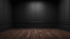 Cleanse light dim divider with brilliant chiaroscuro and wooden floor. Bump in foundation for thing introduction. Creative resource, Video Animation