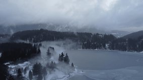Frozen Oasis: Aerial View of a Winter Wonderland