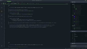 Developer Software Code Mock-up with Generic Programming Language. Dark Interface With Multiple Prompts Running. Night Mode Template for Desktop Computer Displays and Laptop Screens. - Powered by Shutterstock - Get 15% off with code: PIKWIZARD15
