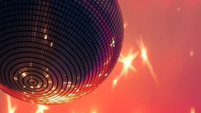 One glossy disco ball spins on bright starry background 3D 4K looped animation and copy space - Powered by Shutterstock - Get 15% off with code: PIKWIZARD15