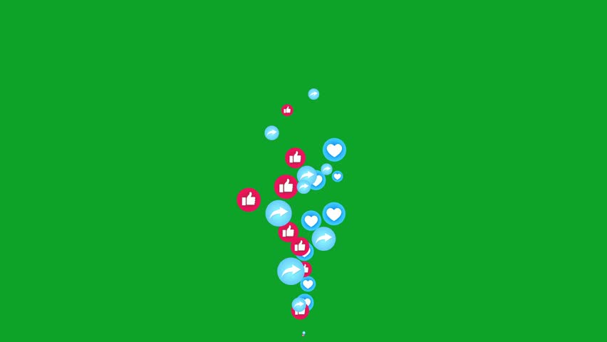 4K Social media Live style animated share icon on green screen. 60 FPS