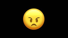 Angry Face Face Animated Emoji. Alpha channel, transparent background. 4K resolution loop animation.  - Powered by Shutterstock - Get 15% off with code: PIKWIZARD15
