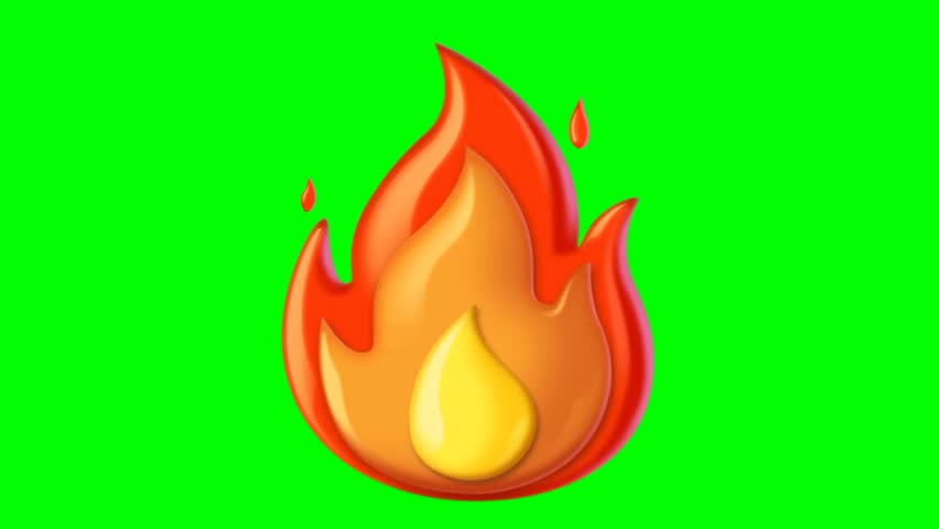 Illustration of fire icon on green background Royalty-Free Stock Footage #1103017673