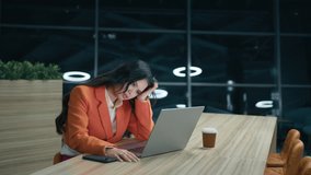 Sad asian ethnicity worker overworked on laptop. Unhappy frustrated businesswoman overwork at office. Tired workaholic missed business finance project deadline. Annoyed overwhelmed entrepreneur 4K - Powered by Shutterstock - Get 15% off with code: PIKWIZARD15