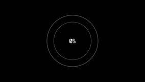 Round load icon to get everyone in percentage with 60fps black background.