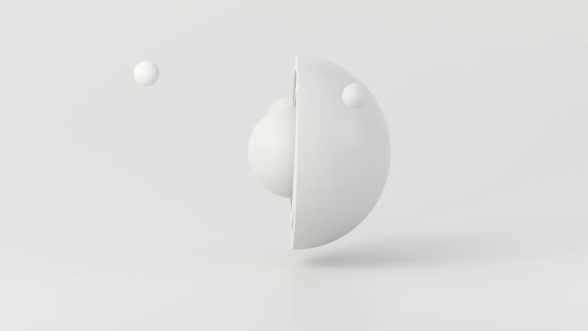 Abstract animation of white geometric, 3d loop animation render. Royalty-Free Stock Footage #1103024853