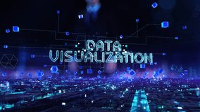 Data Visualization - businessman working with virtual reality at office. - Powered by Shutterstock - Get 15% off with code: PIKWIZARD15