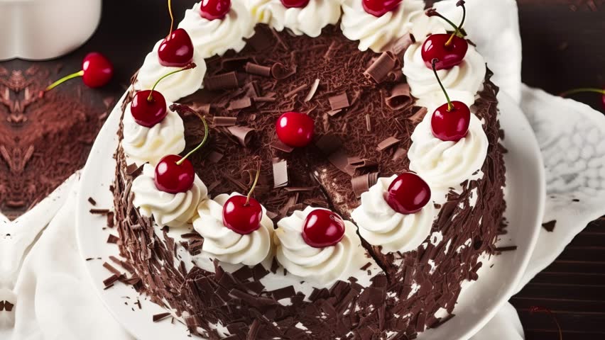 Austrian Black Forest cake, Top view