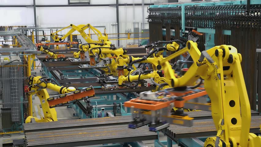 Smart robotic. Robotic Arm. Automated machine. Robotic equipment. Modern technology and automation. Conveyor line. Industrial factory. Royalty-Free Stock Footage #1103028915