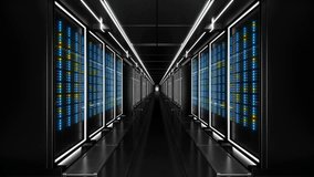 Animated computer server room Concept of Digital Information data processing Network background 4K - Powered by Shutterstock - Get 15% off with code: PIKWIZARD15