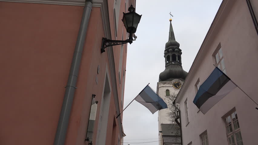 Old Town of Tallinn and a church