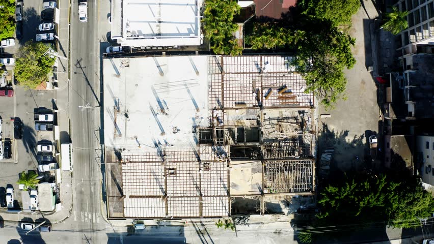 Aerial view of Santo Domingo, Dominican Republic, featuring modern architecture, modern skyline, and bustling streets. Ideal for showcasing the vibrant capital