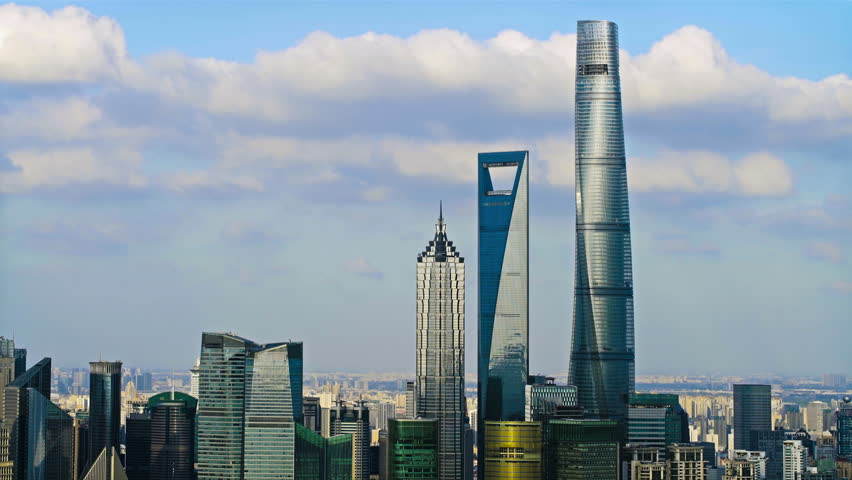 Look far away the modern buildings in Shanghai,China. 