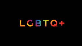 lgbtq pride month rainbow typography animation, pride month  rainbow gradient animation,Colorful text animation for pride month,Rainbow flag inside LGBT text transparent background Animation.