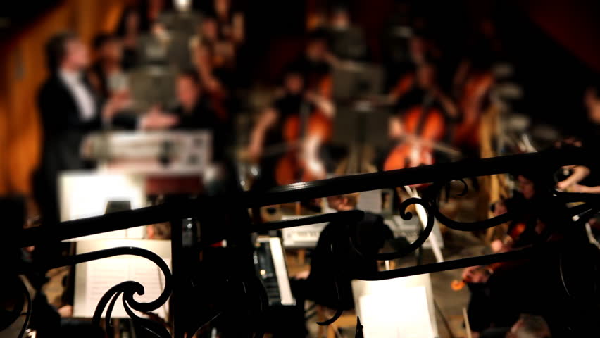 view on orchestra in theater