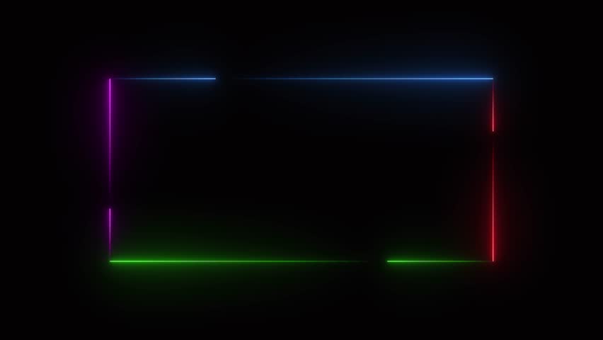 Frame of colorful neon lights in loop motion | Shutterstock HD Video #1103048103